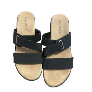 Women's Easy Street Black Slide Sandals Size 8M
